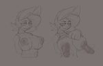  anthro big_breasts braless breasts clothed clothing dicknipples generation_4_pokemon genitals koze_(rouwrf) lucario male_(lore) nintendo nipple_outline penis pokemon pokemon_(species) raised_clothing raised_topwear rouwrf steam sweater sweater_lift sweater_vest topwear trans_(lore) unusual_anatomy unusual_genitalia_placement unusual_penis_placement vest 
