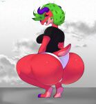  absurd_res anthro berry_the_dragon berrythedragon big_butt bottomwear breasts butt clothing dragon female freckles freckles_on_butt hi_res huge_butt shorts small_breasts solo 