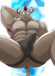  absurd_res anal big_butt bovid bovine butt cattle erection feral fur gyumao hair hi_res horn humanoid lifewonders linorange0212 male mammal muscular muscular_male nipples nude pecs red_hair simple_background solo tokyo_afterschool_summoners 