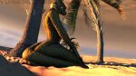  3d_(artwork) anthro apode breasts desert digital_media_(artwork) female hi_res legless looking_at_viewer nipples nude outside palm_tree petruz_(copyright) plant reptile sand scales scalie serpentine simple_background sky smile snake snake_(petruz) solo source_filmmaker sunset tail tongue tree viper-desires 