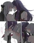  2girls after_kiss blush bronya_rand closed_eyes closed_mouth eye_contact french_kiss hand_on_another&#039;s_shoulder highres honkai:_star_rail honkai_(series) kaosmccloud kiss looking_at_another multiple_girls open_mouth saliva saliva_trail seele_(honkai:_star_rail) teeth tongue tongue_out upper_teeth_only yuri 