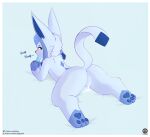  absurd_res anthro anus bodily_fluids cum cum_drip cum_in_pussy cum_inside dripping eeveelution female feral food generation_4_pokemon genital_fluids genitals glaceon hi_res looking_back lying nintendo on_front pawpads pokemon pokemon_(species) popsicle pussy senz solo sploot tail text url 