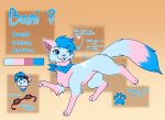  2020 bandanna bani_(ezpups) blue_text character_name digital_drawing_(artwork) digital_media_(artwork) domestic_cat english_text eyewear ezpups felid feline felis female feral flat_colors fluffy fluffy_tail goggles handpaw heart_(marking) hindpaw inner_ear_fluff kerchief mammal model_sheet one_eye_closed pawpads paws prick_ears smile solo tail text tuft wink 