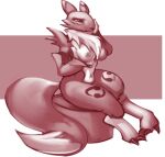  2022 anthro applepost67 areola armwear bandai_namco bent_arm big_tail breasts bridal_gauntlets cheek_tuft claws clothing countershade_torso countershading dark_sclera digimon digimon_(species) digital_drawing_(artwork) digital_media_(artwork) dipstick_ears dipstick_tail facial_tuft female full-length_portrait fur fur_tuft geometric_background glistening glistening_areola glistening_breasts glistening_eyes hand_on_face hand_on_own_face holding_breast inverted_nipples iris leg_markings looking_at_viewer markings medium_breasts monochrome mostly_nude mostly_nude_anthro mostly_nude_female mouth_closed multicolored_ears navel nipples portrait pupils red_and_white renamon shoulder_tuft simple_background sitting sketch solo tail tail_markings thick_thighs three-quarter_view toe_claws tuft 