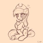  absurd_res apple applejack_(mlp) blush clothing confetticakez cowboy_hat cutie_mark ear_tuft earth_pony equid equine eyelashes female feral food freckles friendship_is_magic fruit fur hair hasbro hat headgear headwear hi_res holding_object horse inner_ear_fluff mammal mane monochrome my_little_pony plant pony simple_background sketch smile soll tail tuft 