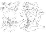 absurd_res andromorph anthro bedtimecreature blush covering covering_crotch covering_self dialogue duo english_text grinding hair hi_res horn in_heat intersex long_ears long_hair long_nails male male/male monochrome multi_nipple nintendo nipples nude open_mouth shocked speech_bubble tail tears_of_the_kingdom text the_legend_of_zelda tongue tongue_out trans_(lore) trans_man_(lore) zonai zonai_link 