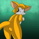  2014 animated anthro belly butt digital_media_(artwork) dust:_an_elysian_tail ears_down eyes_closed female fidget_(elysian_tail) hip_sway orange_body pivoted_ears solo solo_focus tail wafflefox white_belly 