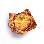  aon968 artist_name commentary_request danish_pastry egg_(food) food food_focus ham highres no_humans original pastry realistic simple_background still_life white_background 