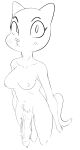  2023 anthro balls black_and_white breasts cartoon_network crossgender digital_drawing_(artwork) digital_media_(artwork) domestic_cat felid feline felis flaccid ftg_crossgender fti_crossgender genitals gold-white-kott gynomorph hi_res intersex mammal monochrome nicole_watterson nipples nude penis simple_background solo standing the_amazing_world_of_gumball white_background 