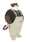  2023 absurd_res anthro clothing domestic_cat felid feline felis hi_res huynhduyad14 kemono male mammal overalls overweight overweight_male shirt simple_background solo topwear white_background 