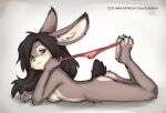  anthro elronya fan_character female freckles hair lagomorph leporid long_hair mammal rabbit ronya short_tail solo suvi_(elronya) tail 