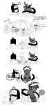  2023 absurd_res anthro bear beard bepo biped blush clothing comic dot_eyes english_text eyes_closed facial_hair group hat headgear headwear hi_res human human_on_anthro humanoid_hands interspecies male mammal minkmen_(one_piece) monochrome nekokat42 one_piece polar_bear text trafalgar_law ursine 