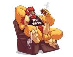  2_horns 3_toes absurd_res almasy anthro armchair armpit_hair balls beard belly biceps big_balls big_muscles big_penis bodily_fluids body_hair bottomless bowser chair chest_hair chest_tuft cigar claws clothed clothing daddy_kink english_text erection eyebrows facial_hair feet foot_focus foreskin furniture genitals hair hand_behind_head happy_trail hi_res holding_cigar holding_object horn jockstrap koopa looking_at_viewer male mario_bros mature_male musclegut muscular muscular_anthro muscular_male mustache nintendo nipples open_mouth partially_retracted_foreskin pecs penis pubes raised_arm raised_leg red_eyes red_hair scalie sharp_teeth shirt simple_background sitting smoke_from_nose smoking soles solo sweat sweatdrop sweaty_armpit sweaty_arms sweaty_balls sweaty_feet sweaty_genitalia sweaty_penis tan_body tan_penis tank_top teeth text thick_foreskin toe_claws toes tongue topwear topwear_only tuft underwear underwear_on_foot white_background yellow_balls yellow_body 