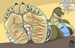  anthro areola big_breasts breasts feet female foot_focus forked_tongue hi_res huge_breasts maid_headdress margret_stalizburg mature_female reptile scalie snake solo tongue wrinkled_feet zp92 