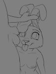  anthro breasts canid canine disney duo ear_grab earjob female fox genitals judy_hopps knot lagomorph leporid looking_at_genitalia looking_at_penis male male/female mammal nick_wilde nipples nude penis rabbit sketch tggeko tongue tongue_out zootopia 