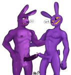  &lt;3 2023 absurd_res anthro balls big_ears big_penis blush bonnie_(fnaf) bros_being_bros cheekycreepy dialogue duo erection five_nights_at_freddy&#039;s flustered fur genitals glitch_productions hi_res jax_(the_amazing_digital_circus) lagomorph leporid long_penis male male/male mammal nipples nude penis penis_tip penises_touching purple_body purple_fur rabbit scottgames simple_background smile the_amazing_digital_circus tip_to_tip tips_touching 