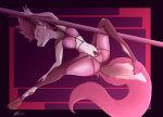  absurd_res anthro breasts canid canid_demon clothing dancing demon female hand_on_leg hellhound helluva_boss hi_res lingerie loona_(helluva_boss) mammal pole pole_dancing pubes red_sclera scaliepunk solo spread_legs spreading stripper_pole translucent translucent_clothing yellow_eyes 