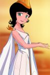  1girl character_request dress haruyama_kazunori looking_at_viewer open_mouth retro_artstyle short_hair smile solo 