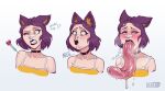  animal_humanoid blush bodily_fluids cat_humanoid dekotf drooling felid felid_humanoid feline feline_humanoid female humanoid injection mammal mammal_humanoid portrait saliva sequence solo tongue transformation what_has_science_done 