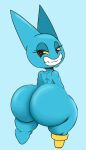  adorabat anthro bat bedroom_eyes big_butt black_eyes blue_body butt cartoon_network female huge_butt looking_at_viewer looking_back mammal mao_mao:_heroes_of_pure_heart narrowed_eyes neom-daddy pegleg seductive smile solo thick_thighs wide_hips 