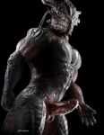  3d_(artwork) anthro baldur&#039;s_gate balls black_background black_body black_scales blender_(software) digital_media_(artwork) dragonborn_(dnd) dungeons_and_dragons erection foreskin genitals gimp_(software) hasbro hi_res horn looking_at_viewer male muscular muscular_male nude partially_retracted_foreskin penis pseudo_hair pupils red_body red_scales restfield ridged_penis scales scalie simple_background slit_pupils solo standing tentacle_hair tentacles wizards_of_the_coast yellow_eyes 