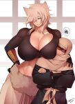  abs absurd_res agata_(nejikemono) animal_humanoid asian_clothing belly big_breasts breasts canid canid_humanoid canine canine_humanoid clothed clothing digital_media_(artwork) duo east_asian_clothing female fur hair hi_res human humanoid japanese_clothing kagashi_(nejikemono) kemono larger_female male male/female mammal mammal_humanoid nachocobana nejikemono size_difference wolf_humanoid 
