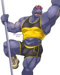  abs biceps clothed clothing eyewear generation_1_pokemon hi_res humanoid machoke maldu male muscular muscular_humanoid muscular_male muscular_thighs nintendo pecs pokemon pokemon_(species) solo sunglasses 