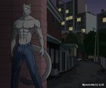  abs absurd_res alkan anthro backstreet black_body black_fur blue_eyes bottomwear clothed clothing felid fur hi_res leopard lucas(character) male mammal muscular muscular_anthro muscular_male navel nipples pantherine pants pants_only pecs solo topless topless_anthro topless_male 