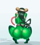  absurdres ass asui_tsuyu boku_no_hero_academia female_masturbation highres masturbation non-web_source tongue 