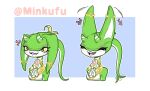  accessory anthro blush ears_up eyes_closed female fin green_body happy hi_res horn marine nintendo sharp_teeth smile solo tail tail_motion tailwag tears_of_the_kingdom teeth the_legend_of_zelda yona_(tloz) zora 