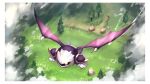  absurdres armor bat_wings cloud fence flying gloves grizzo highres kirby_(series) looking_up male_focus mask meta_knight no_humans pauldrons shiburingaru shoulder_armor solid_oval_eyes tree waddle_dee wings yellow_eyes 