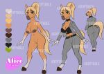  absurd_res anthro big_breasts big_butt blonde_hair breasts butt clothing dress equid equine female genitals hair hexecat hi_res horse jewelry mammal necklace nude ponytail pussy solo suit teacher 