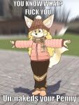  3d_(artwork) anthro blonde_hair canid canine clothed clothing digital_media_(artwork) female fennec fox garry&#039;s_mod hair hat headgear headwear hi_res lewdles mammal penny_fenmore solo winter_hat 