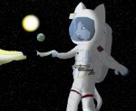  agender animal_humanoid anthro astronaut clothing cosmic_background digital_media_(artwork) felid felid_humanoid feline feline_humanoid floating gloves handwear humanoid mammal mammal_humanoid microsoft_paint peril pixel_(artwork) siabwg solo space space_helmet spacesuit starry_background tether 