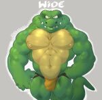  abs anthro biceps clothing crocodilian donkey_kong_(series) e-w01f green_body hi_res jockstrap kremling kritter_(kremling) looking_at_viewer male muscular muscular_anthro muscular_male nintendo nipples pecs red_eyes reptile scalie sharp_teeth smile solo teeth underwear vein veiny_muscles 