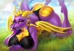  activision anthro big_breasts big_butt bra breasts butt cleavage clothed clothing completealienation crossgender dragon female membrane_(anatomy) membranous_wings mtf_crossgender solo spyro spyro_the_dragon thong underwear wings 