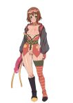  bottomless breasts breasts_out brown_hair dildo fuwa_fuwa_pinkchan goggles green_eyes happy highres huge_dildo looking_at_viewer nipples no_panties nude pink.s pussy revealing_clothes rita_mordio sex_toy small_breasts tales_of_(series) tales_of_vesperia thighhighs 