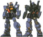  backpack bag beam_saber body_markings front_and_back gundam gundam_mk_ii highres katoki_hajime lineart mecha mobile mobile_suit no_humans non-web_source official_art robot titans_(gundam) v-fin zeta_gundam 