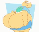  2022 animated anthro bandage belly big_belly big_butt blue_bottomwear blue_clothing blue_hoodie blue_shorts blue_topwear blush blush_lines bottomwear butt clothed clothing digital_drawing_(artwork) digital_media_(artwork) exposed_belly green_shell hi_res hoodie koopa koopa_troopa koops looking_back male mario_bros nintendo overweight overweight_anthro overweight_male paper_mario partially_clothed pulling_pants_up scalie shell short_playtime short_tail shorts simple_background small_clothing solo struggling_to_fit tail thick_thighs topwear vetoknox yellow_body 