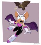  absurd_res ambiguous_gender anthro bat bat_wings big_eyes bodysuit boots brown_body brown_fur casroder clothed clothing duo eyelashes female feral flying footwear fully_clothed fur gloves hair handwear hi_res looking_up mammal membrane_(anatomy) membranous_wings realistic rouge_the_bat sega skinsuit sonic_the_hedgehog_(series) tight_clothing white_hair wings 