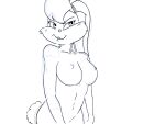  absurd_res anthro athletic athletic_female big_breasts breasts buckteeth female guide_lines hi_res lagomorph leporid lola_bunny looney_tunes mammal rabbit sketch smug solo teeth warner_brothers woadge 