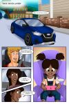  blonde_hair car carseat child comic divine_acid hair hi_res human human_focus human_only lordmarukio male mammal neighborhood nintendo nintendo_switch not_furry person_of_color pigtails series toddler vehicle young 