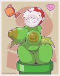  &lt;3 anthro areola big_breasts big_nipples breasts clitoris elemental_creature eyeless female flora_fauna freckles genitals glistening glistening_breasts green_body hi_res huge_breasts huge_nipples lidded_eyes lips mario_bros navel nintendo nipples nude piranha_plant plant puffy_areola puffy_nipples pussy sharp_teeth simple_background slightly_chubby smile solo teeth thick_lips thick_thighs thisnameistaken warp_pipe water watering_can wide_hips 
