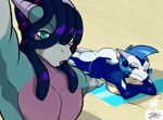  anthro beach dragon duo female hi_res kiloe_(prate) male nude prate-dragon seaside selfie zephyr_(prate) 