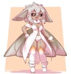  &lt;3 &lt;3_eyes anthro arthropod black_sclera blush blush_lines borvar breasts brown_eyes cleavage clothed clothing female grey_hair hair hi_res insect lepidopteran looking_at_viewer medium_breasts moth navel open_mouth signature smile solo standing text thick_thighs unknown_character wide_hips wings 