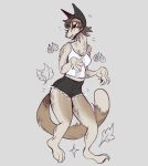  anthro bottomwear canid canine claws_out clothed clothing cutoffs daisy_dukes daisypinkpaws denim denim_clothing digital_media_(artwork) female fig fox fur hair headgear headwear hi_res hotpants knot mammal shorts solo 