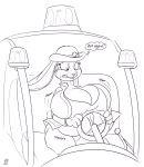  2019 absurd_res anthro badgerben big_breasts bodily_fluids breast_expansion breasts buckteeth clothed clothing digital_media_(artwork) disney english_text expansion female hat headgear headwear hi_res huge_breasts hyper hyper_breasts judy_hopps lagomorph leporid mammal rabbit sketch solo sound_effects sweat sweatdrop teeth text thought_bubble vehicle zootopia 
