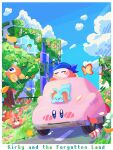  awoofy bandana bandana_waddle_dee blue_bandana blue_eyes blue_sky blush blush_stickers border bug building butterfly can car car_mouth closed_eyes cloud commentary_request copyright_name crying day elfilin fence flower grass highres kirby kirby_(series) kirby_and_the_forgotten_land leaf motion_lines motor_vehicle mouthful_mode no_humans omame_sakana one-eyed outdoors overgrown riding road rock shadow sky sleeping star_(symbol) star_in_eye symbol_in_eye tears traffic_cone tree waddle_doo white_border yellow_butterfly 