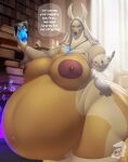  absurd_res anthro bodily_fluids breasts canid canine duo female hi_res male male/female mammal mother_(lore) nipples nude nun parent_(lore) pregnant pregnant_female smile solo svana_betzler_(whiterabbit95) text whiterabbit95 