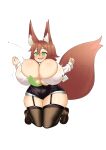  animal_humanoid big_breasts blush blush_lines breast_expansion breasts brown_hair button_pop canid canid_humanoid canine canine_humanoid cleavage clothed clothing expansion female fox_humanoid green_eyes hair hi_res huge_breasts huge_thighs humanoid hyper hyper_breasts id_card kneeling mammal mammal_humanoid motion_lines necktie office_clothing office_lady open_mouth puffywaffles short_stack simple_background solo tail text thick_thighs under_boob wardrobe_malfunction wide_hips 